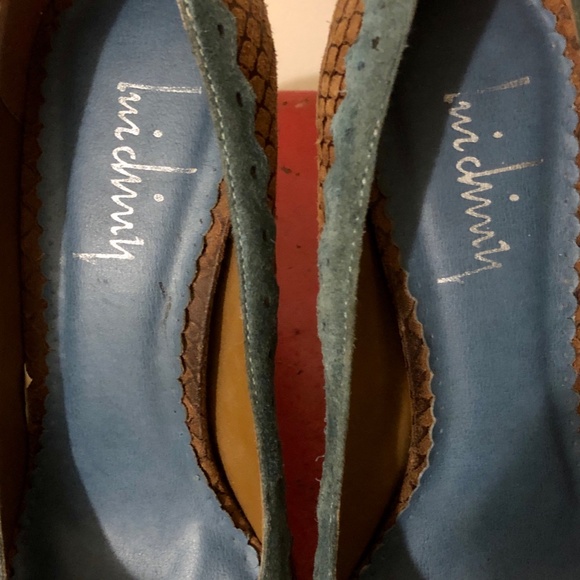 Luichiny Snake Print Brown and Blue Heels 7 1/2 - Picture 5 of 9